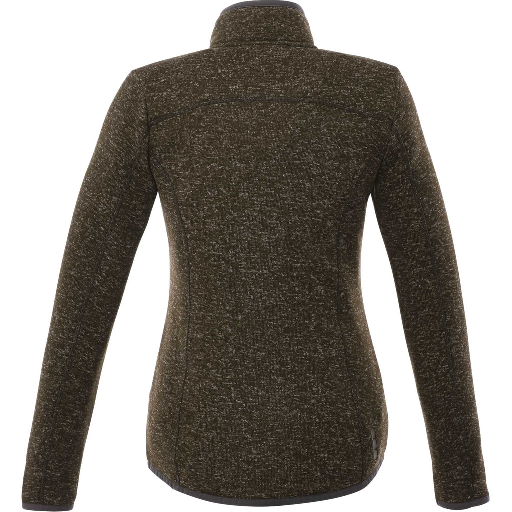 Tremblant Sweater Knit Full Zip Jacket for Women Transfer - Loden Heather - Back Flat