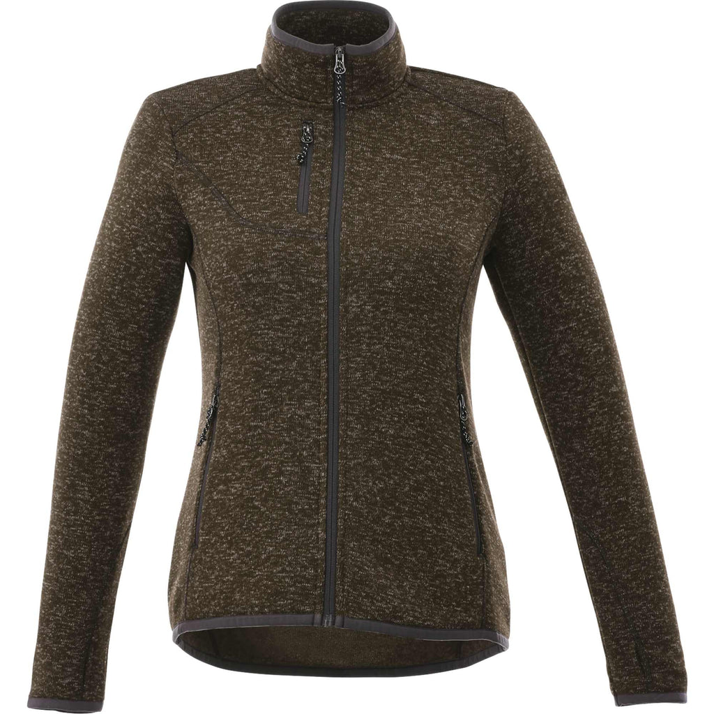 Tremblant Sweater Knit Full Zip Jacket for Women Transfer - Loden Heather - Front Flat