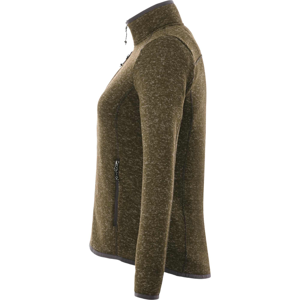 Tremblant Sweater Knit Full Zip Jacket for Women Transfer - Loden Heather - Left Side