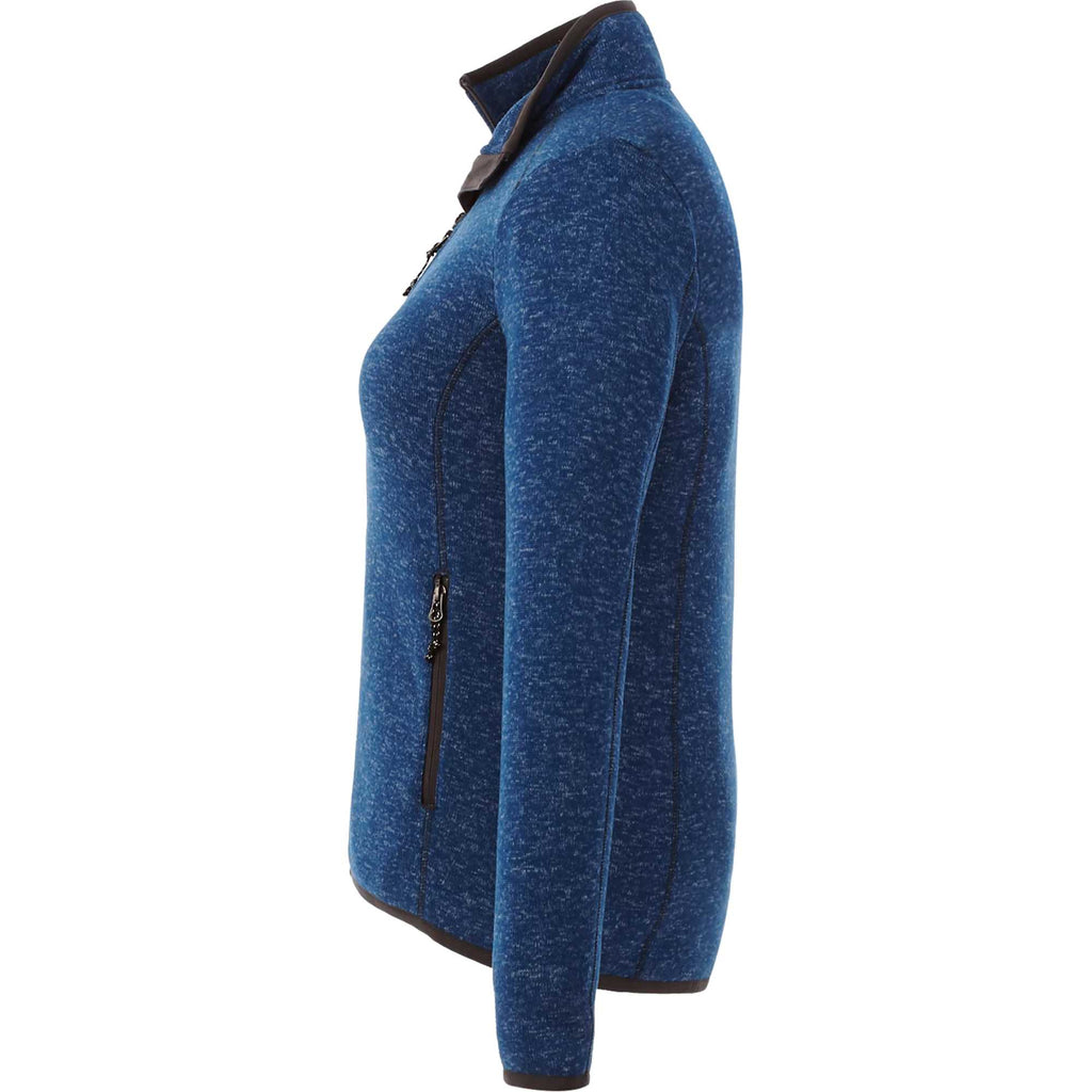 Tremblant Sweater Knit Full Zip Jacket for Women Transfer - Metro Blue Heather - Left Side