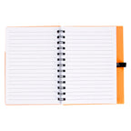 Tri-Pocket Notebook and Satin Pen - Orange - Open