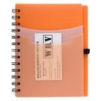 Tri-Pocket Notebook and Satin Pen - Orange - Propped_Blank