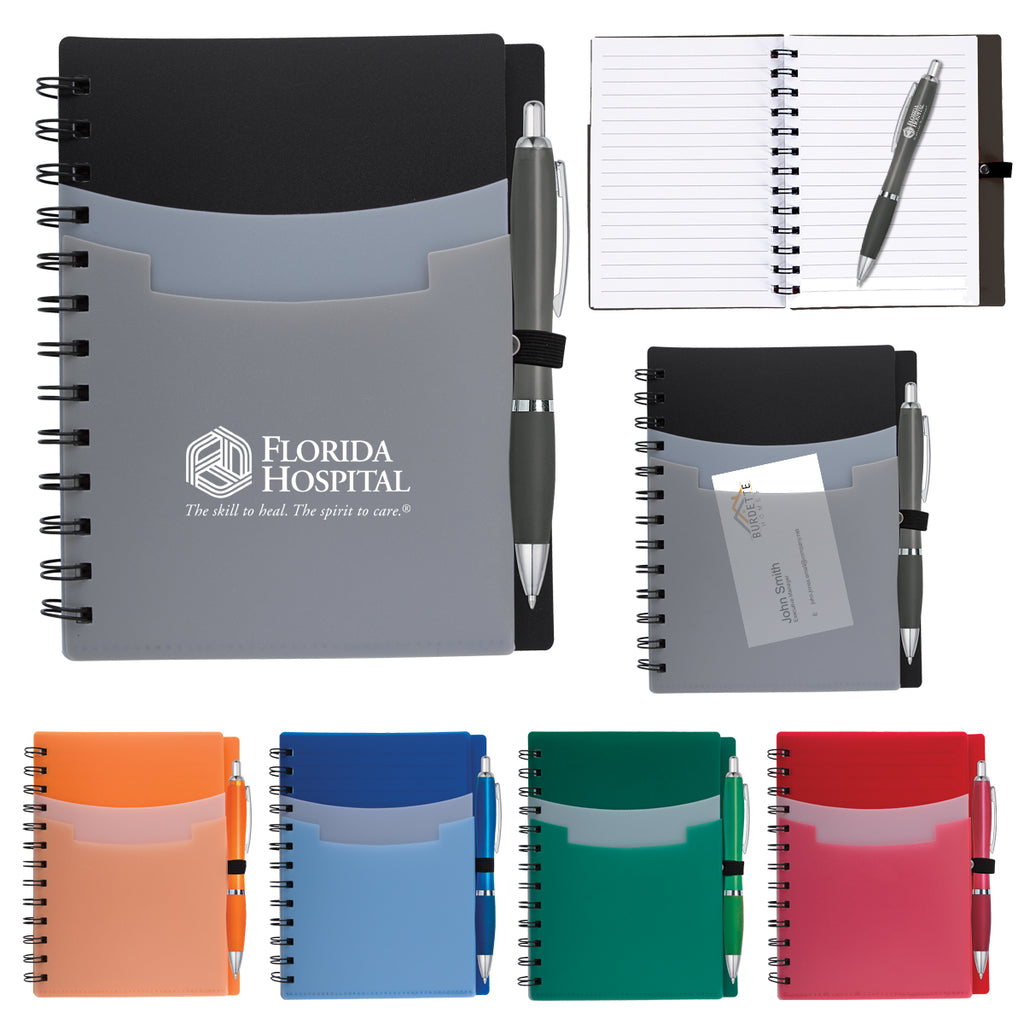 Tri-Pocket Notebook and Satin Pen - Tri-Pocket Notebook & Satin Pen