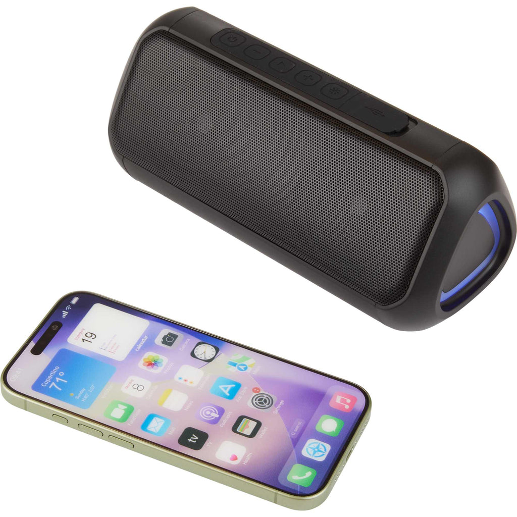TriBoom Party Speaker with Side Lights, 6W Full Color - Black - Left Angle