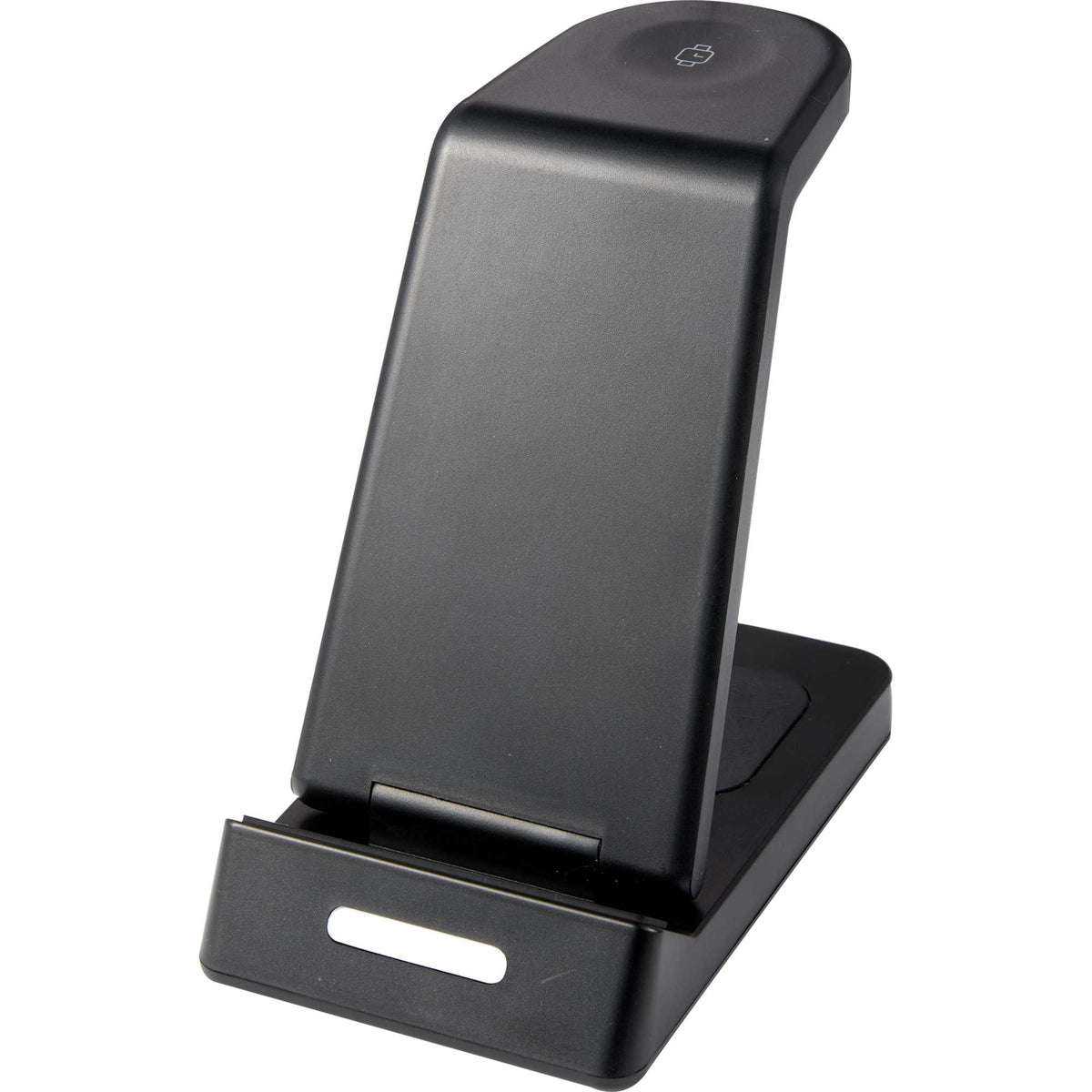 TriCharge 3-in-1 Wireless Charging Stand, 15W Full Color - Black - Left Angle 2