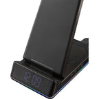 TriCharge Plus Wireless Charging Stand with Alarm Clock, 15W Full Color - Black - Detail 12