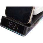 TriCharge Plus Wireless Charging Stand with Alarm Clock, 15W Full Color - Black - Detail 14