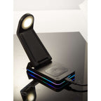 TriCharge Plus Wireless Charging Stand with Alarm Clock, 15W Full Color - Black - Detail 4