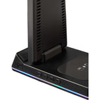 TriCharge Plus Wireless Charging Stand with Alarm Clock, 15W Full Color - Black - Detail 8