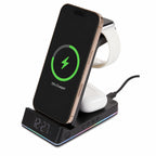 TriCharge Plus Wireless Charging Stand with Alarm Clock, 15W Full Color - Black - Detail