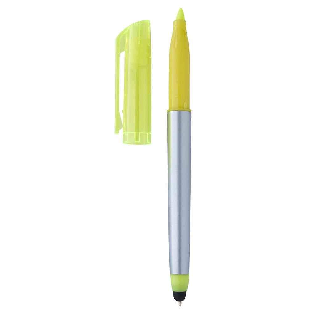 Trilogy Pen with Highlighter and Stylus - Yellow - Inset_Blank