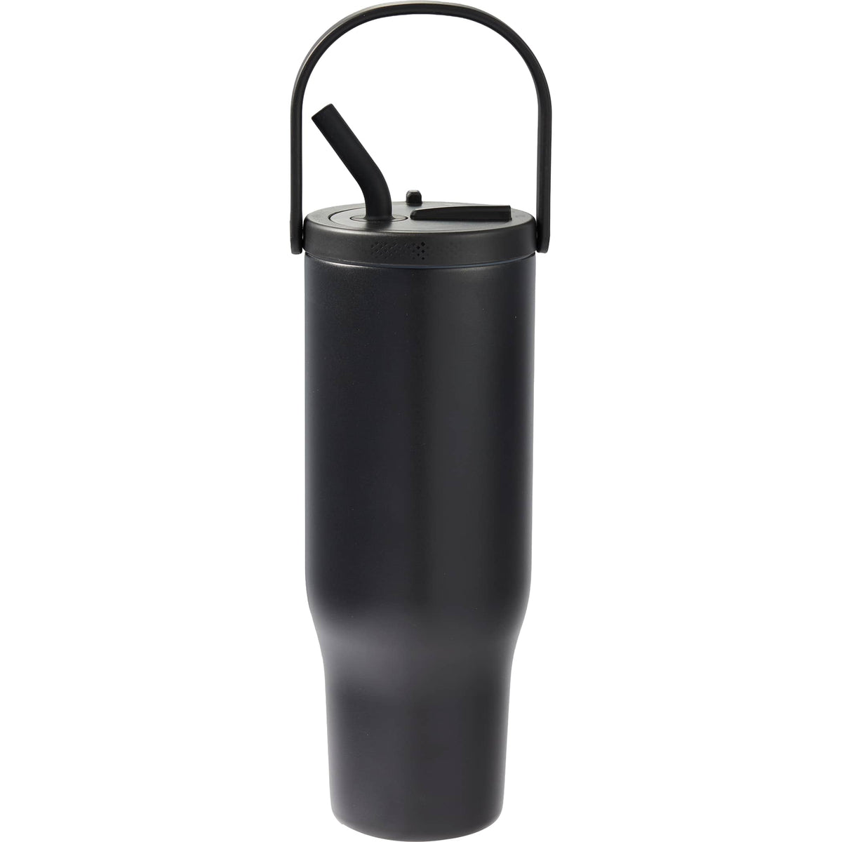 Trinity Recycled Leakproof Tumbler with Straw and Handle, 30 oz - Black - Back