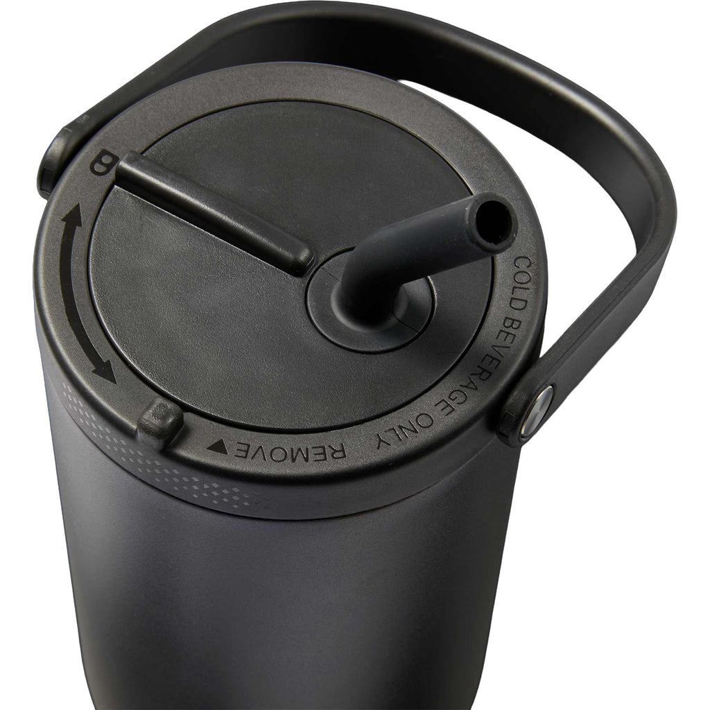 Trinity Recycled Leakproof Tumbler with Straw and Handle, 30 oz - Black - Detail