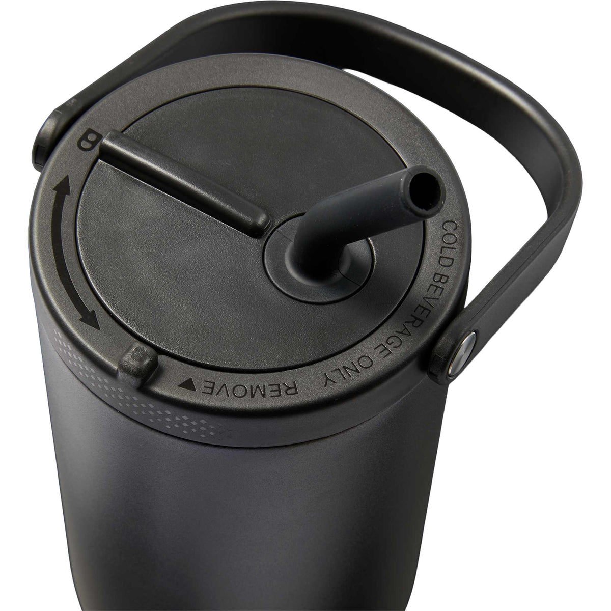 Trinity Recycled Leakproof Tumbler with Straw and Handle, 30 oz - Black - Detail