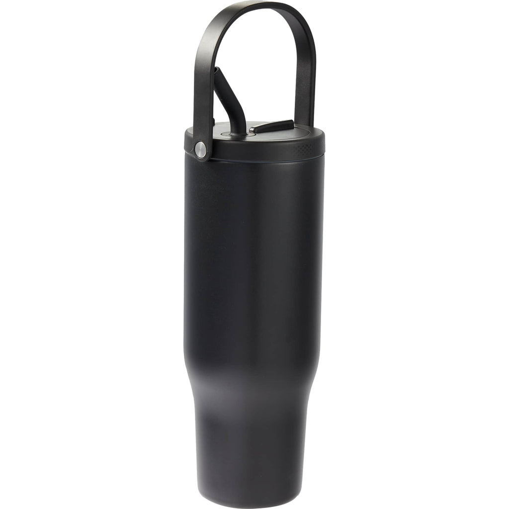 Trinity Recycled Leakproof Tumbler with Straw and Handle, 30 oz - Black - Right Angle 2