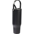 Trinity Recycled Leakproof Tumbler with Straw and Handle, 30 oz - Black - Right Angle 2