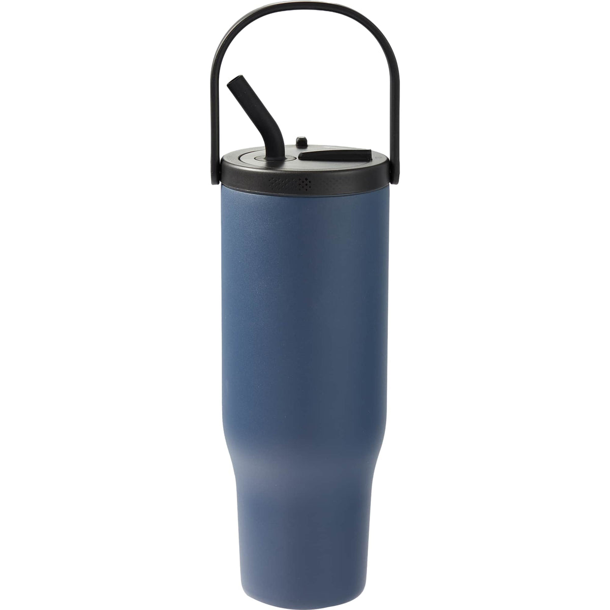 Trinity Recycled Leakproof Tumbler with Straw and Handle, 30 oz - Navy - Back