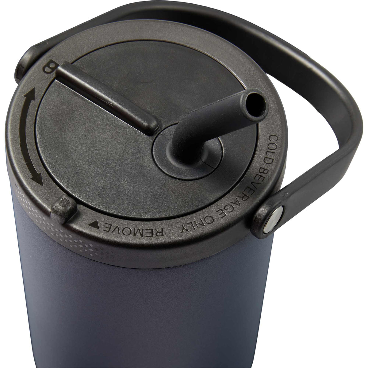 Trinity Recycled Leakproof Tumbler with Straw and Handle, 30 oz - Navy - Detail