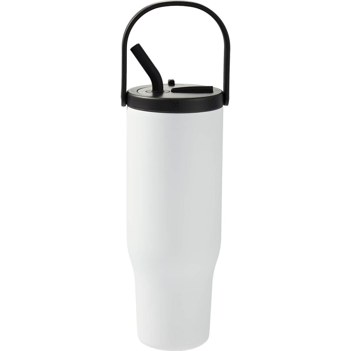 Trinity Recycled Leakproof Tumbler with Straw and Handle, 30 oz - White - Back