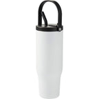 Trinity Recycled Leakproof Tumbler with Straw and Handle, 30 oz - White - Left Angle 2