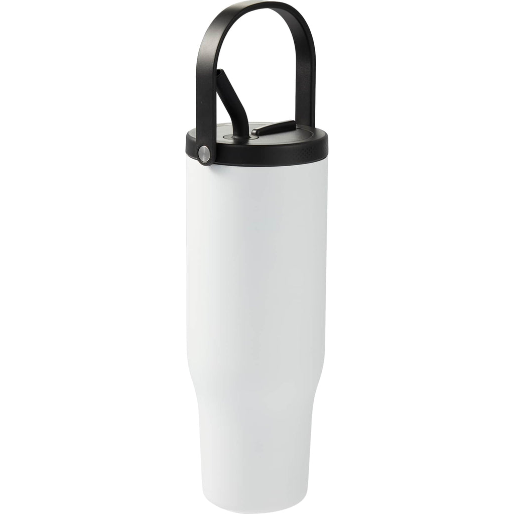 Trinity Recycled Leakproof Tumbler with Straw and Handle, 30 oz - White - Right Angle 2