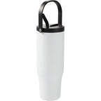 Trinity Recycled Leakproof Tumbler with Straw and Handle, 30 oz - White - Right Angle 2