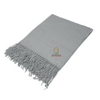Tristan Tassel Blanket in Recycled PET - Gray - Embroidery