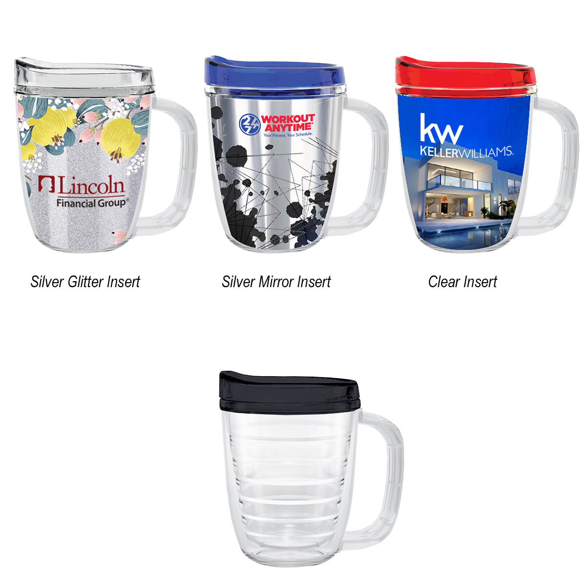 Tritan Coffee Mug with Lid, 12 oz - Blue