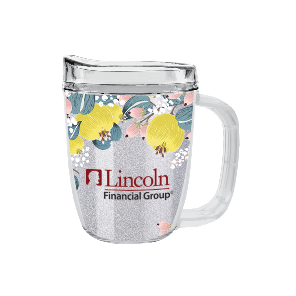 Tritan Coffee Mug with Lid, 12 oz - Glitter
