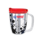 Tritan Coffee Mug with Lid, 12 oz - Red - Silver