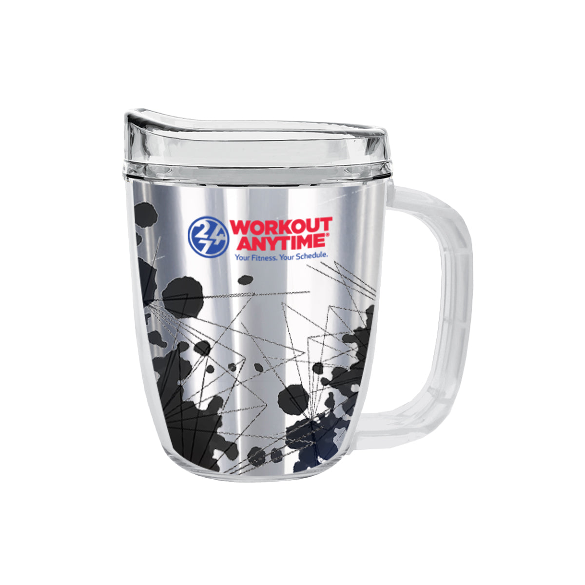 Tritan Coffee Mug with Lid, 12 oz - Silver