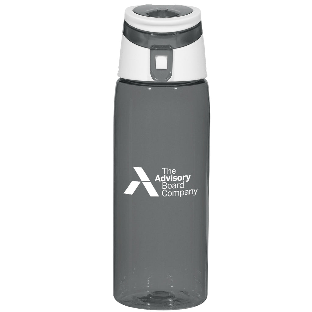 Tritan Flip-Top Sports Bottle, 24 oz - Charcoal - Silk Screen