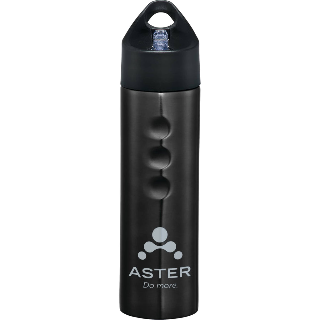 Troika Stainless Sports Bottle with Finger Grips, 25 oz - Black - Front