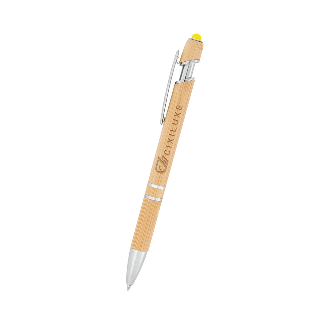 Tropical Incline Pen with Stylus in Bamboo - Laser Engraving