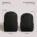 Troubadour Apex Backpack in Recycled PET Full Color - Black - Comparison