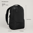 Troubadour Apex Backpack in Recycled PET Full Color - Black - Dimesions