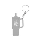 Tumbler-Shaped Silicone Keyring with Custom Imprint - Gray - Pad Print