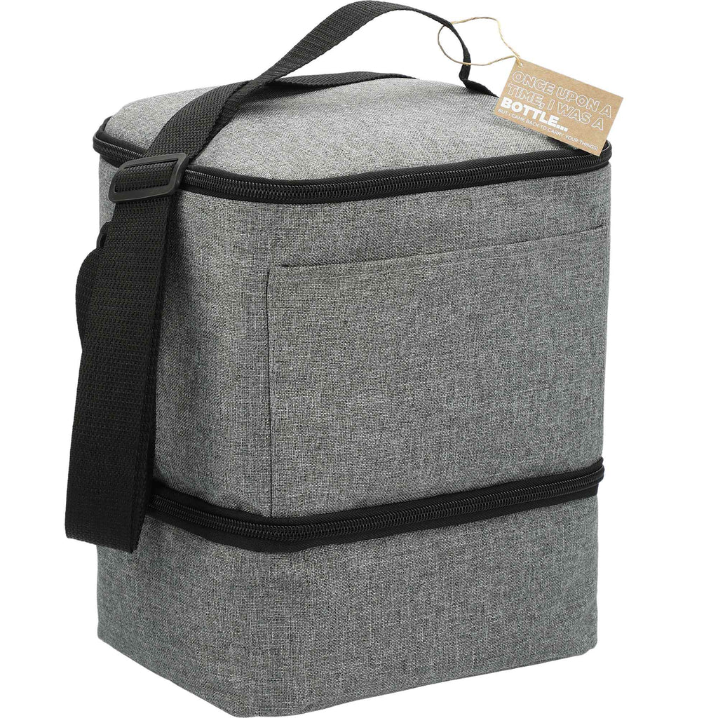 Tundra Recycled Lunch Cooler with Two Compartments Embroidery - Graphite - Angled 2