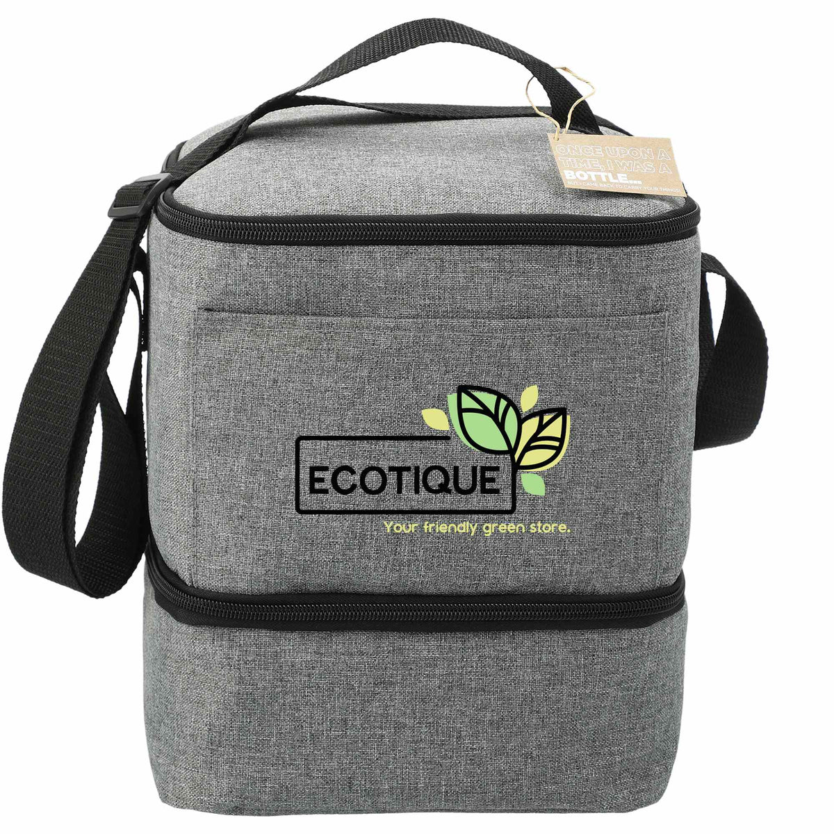 Tundra Recycled Lunch Cooler with Two Compartments Embroidery - Graphite - Front