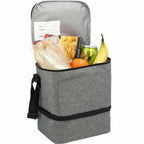 Tundra Recycled Lunch Cooler with Two Compartments Embroidery - Graphite - Propped Top