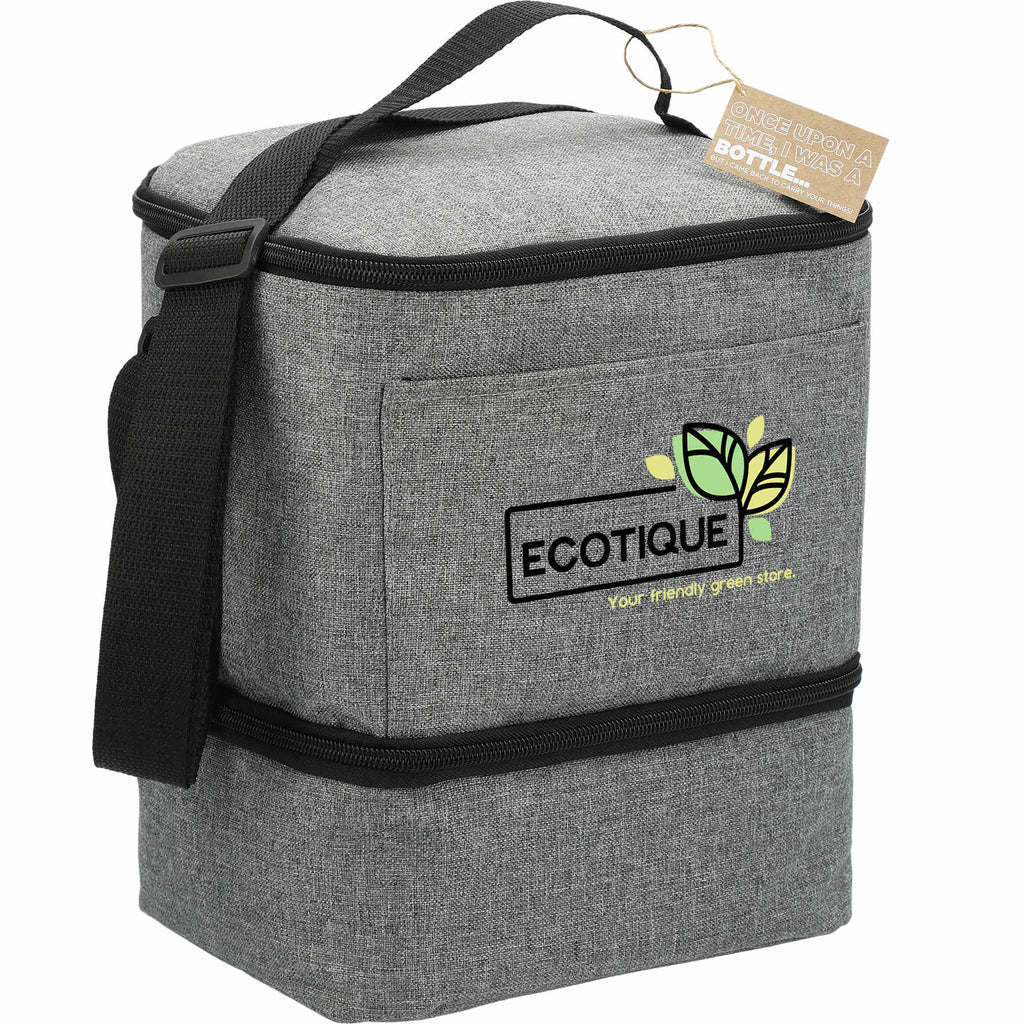 Tundra Recycled Lunch Cooler with Two Compartments Transfer - Graphite - Angled