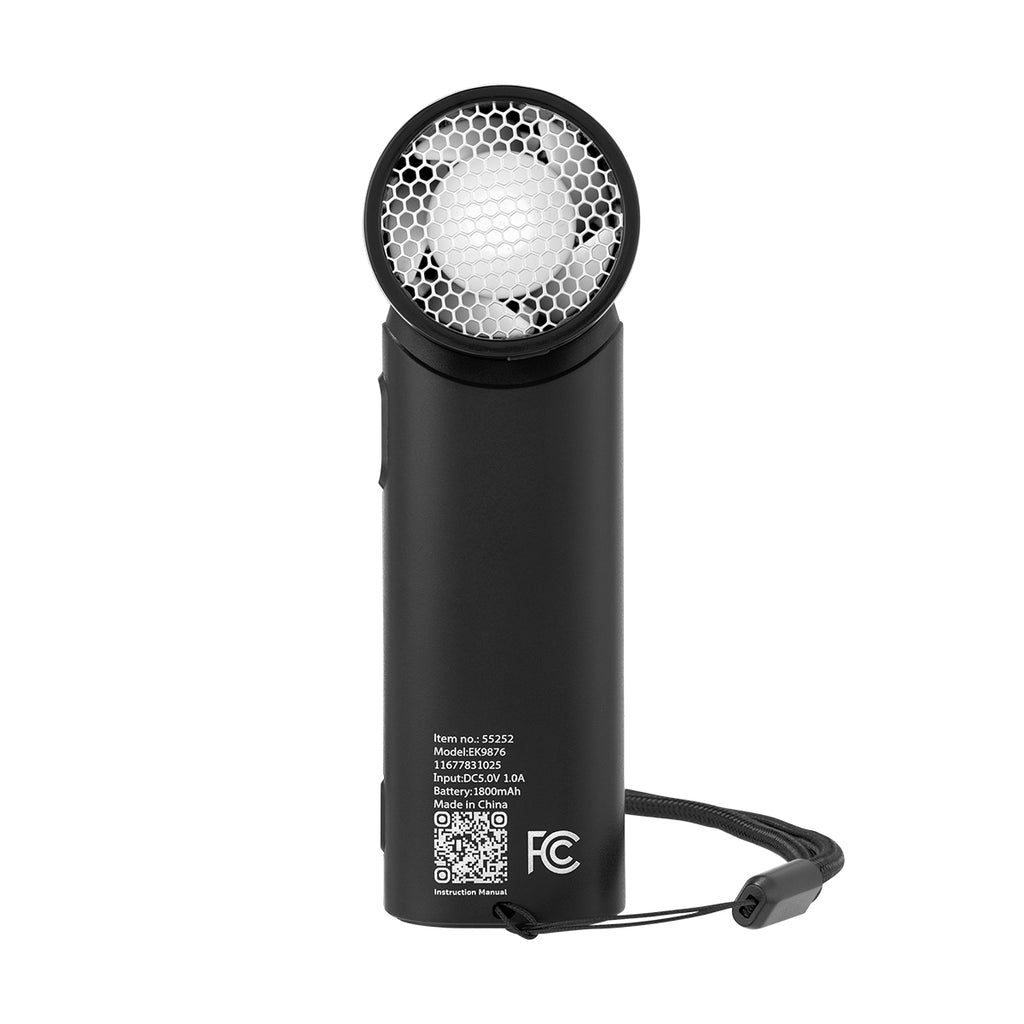 Turbo Fan, Rechargeable and Handheld - Black - Back
