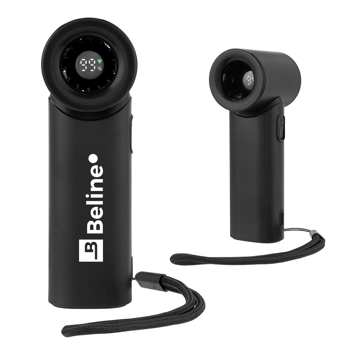 Turbo Fan, Rechargeable and Handheld - Black - Pad Print