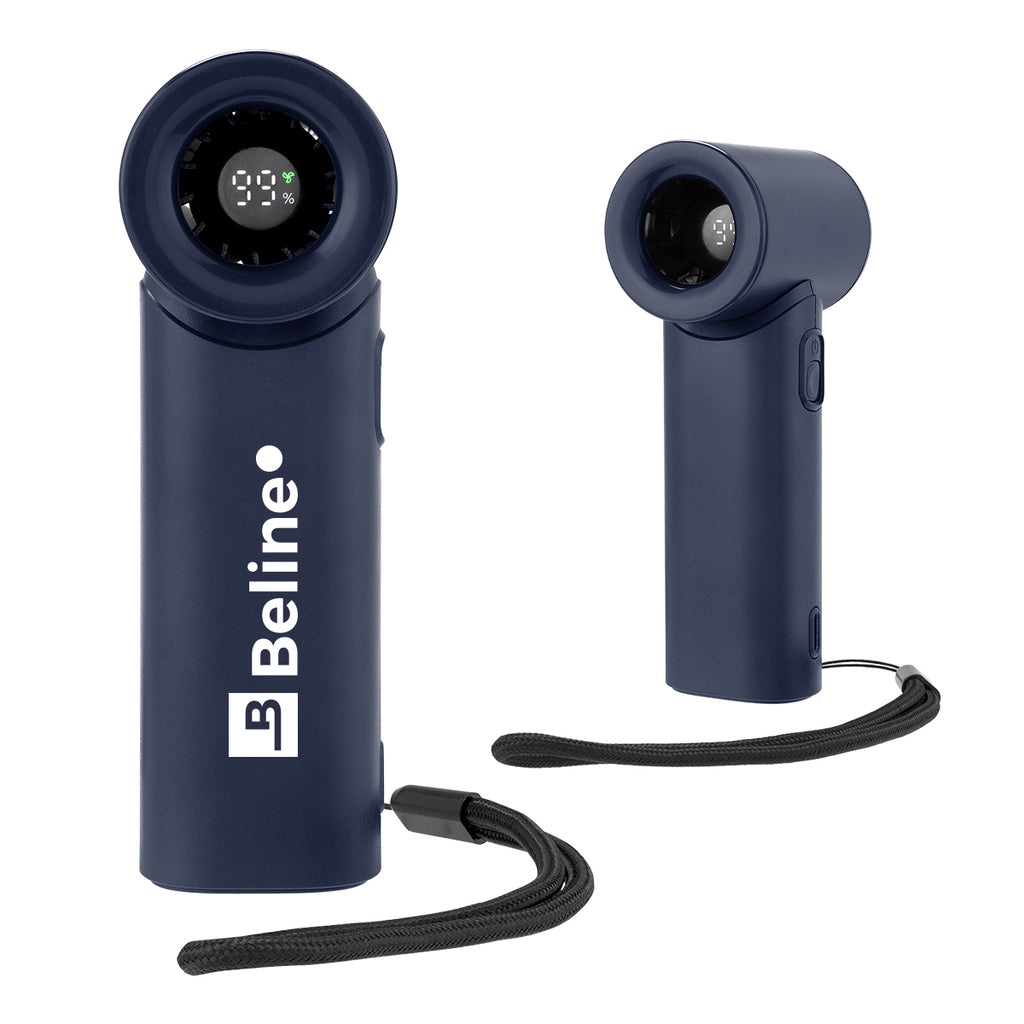 Turbo Fan, Rechargeable and Handheld - Navy - Pad Print