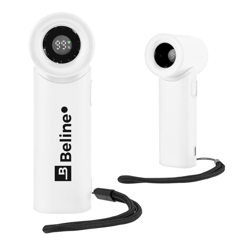Turbo Fan, Rechargeable and Handheld - White - Pad Print