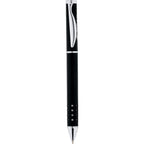 Tuscany Brass Ballpoint with Chrome Cutouts Laser Engraving - Black - Front 2