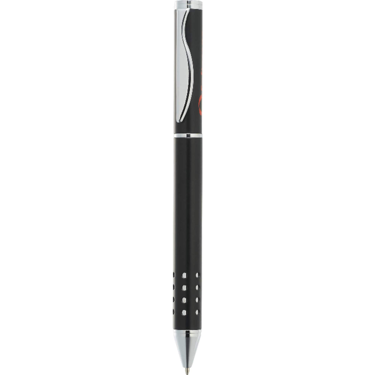 Tuscany Brass Ballpoint with Chrome Cutouts Laser Engraving - Black - Photo
