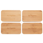 Two Tier Bamboo Fiber Bento Box with Utensil Storage Laser Engraving - Beige - Top