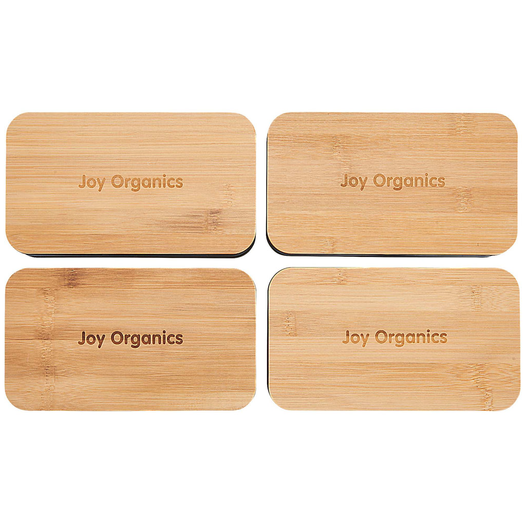 Two Tier Bamboo Fiber Bento Box with Utensil Storage Laser Engraving - Black - Top