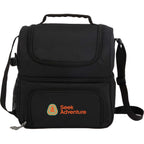 Two Tier Lunch Cooler for 12 Cans Transfer - Black - Front